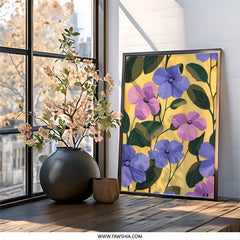 Floral Wall Art, Purple Flower Print, Botanical Art, Modern Home Decor, Floral Artwork, Flower Wall Decor, Gift Idea - Tawshia