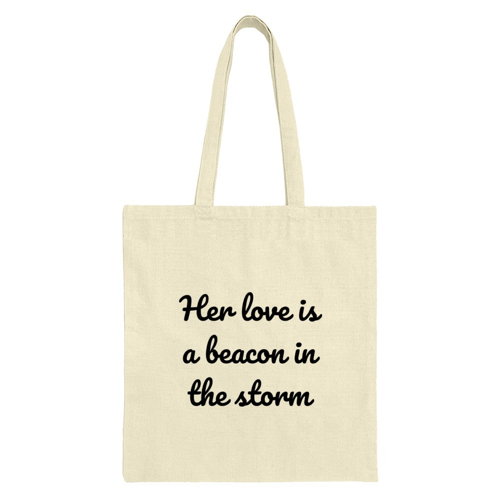 Love Beacon Tote Bag, Inspirational Quote Bag, Positive Vibes Tote, Gift for Her, Motivational Tote Bag, Everyday Tote - Tawshia