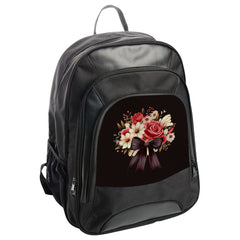 Floral Bouquet BackPack, Roses Design Back Pack, Elegant Flower Back Pack, Ribbon Bow Back Pack, Fashionable Floral BackPack - Tawshia
