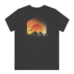 Sunset Mountain Birds Graphic T-Shirt product type