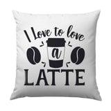 Latte Lover Pillow, Coffee Addict Decor, Caffeine Dream, Home Decor Pillow, Gift for Coffee Lover, Latte Art - Tawshia