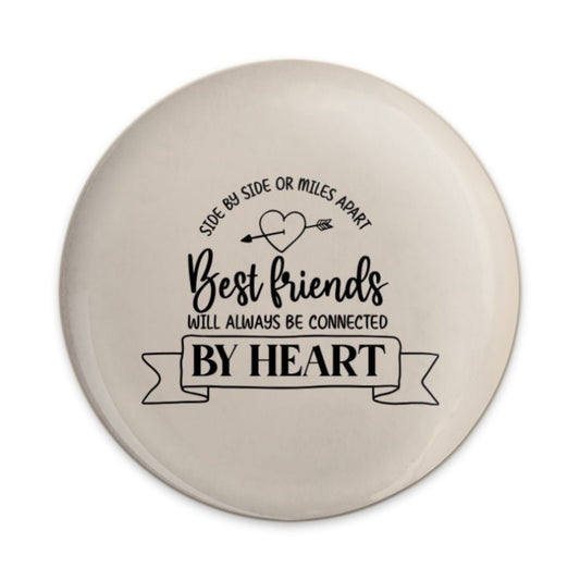 Best Friends Pinback Button, Side By Side Miles Apart Button, Friendship Gift Pinback, Bestie Pin, Gift For Friend, Heart Pinback Button - Tawshia