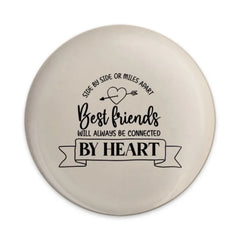 Best Friends Pinback Button, Side By Side Miles Apart Button, Friendship Gift Pinback, Bestie Pin, Gift For Friend, Heart Pinback Button - Tawshia