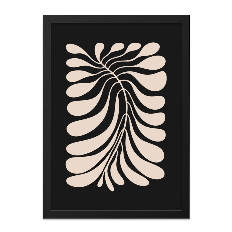 Minimalist Wall Art, Abstract Leaves Print, Beige and Black Botanical Art, Modern Home Decor, Nature Inspired Artwork, Gallery Wall Art - Tawshia