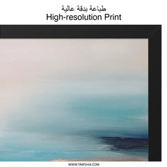 Abstract Landscape Wall Art, Coastal Painting Print, Modern Art Decor, Contemporary Home Decor, Ready to Hang Framed Art - Tawshia