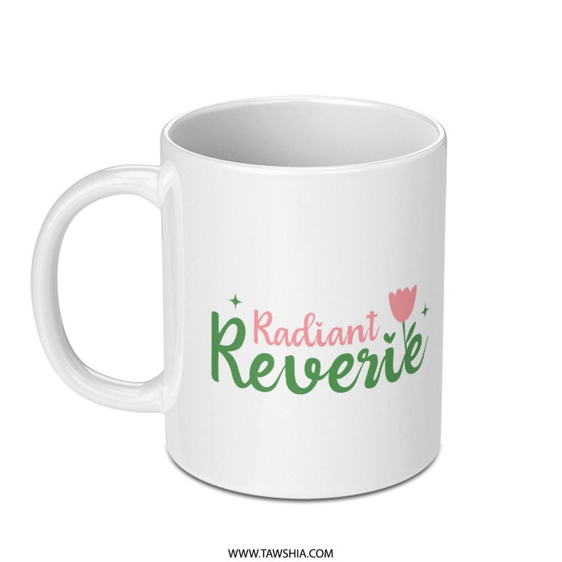 Radiant Reverie White Mug with Floral Design product type