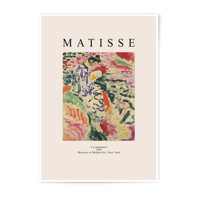 Henri Matisse La Japonaise Photographic Print, Museum Art Print, Colorful Art Decor, Famous Painting Print, Henri Matisse Print - Tawshia