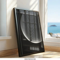 Minimalist Wall Art, Circle Art Print, Abstract Geometric Art, Modern Home Decor, Black and White Art, Contemporary Art, Gallery Wall Art - Tawshia