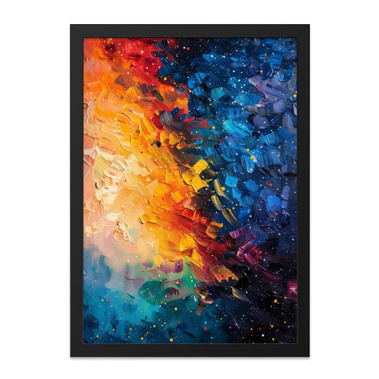 Abstract Painting Wall Art, Colorful Texture Art, Modern Home Decor, Vibrant Brushstrokes Artwork, Framed Print for Living Room, Bedroom - Tawshia