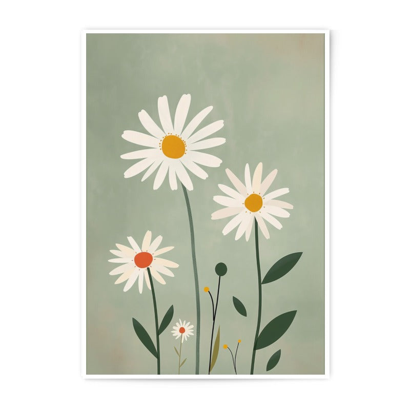 Daisy Photographic Print, Floral Wall Art, Botanical Print, Flower Photography, Garden Decor, Nature Photo, Spring Art, White Flowers - Tawshia
