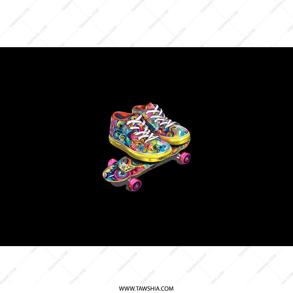 Skateboard Tumbler, Shoes Travel Mug, Colorful Sneaker Tumbler, Trendy Drinkware, Unique Skateboarding Gift, Funky Sports Fan Tumbler - Tawshia