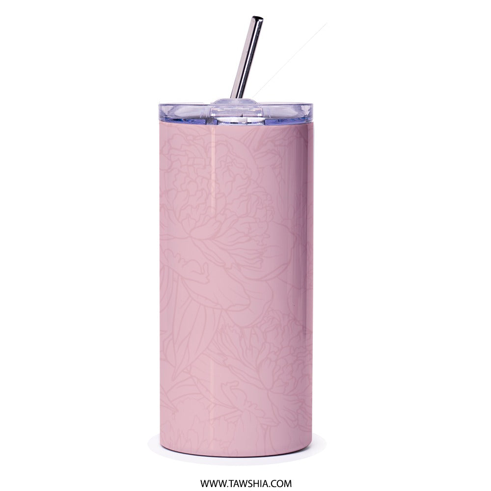 Floral Tea Cup Tumbler, Pink Flowers Tumbler, Elegant Tumbler, Gift for Her, Flower Lover Tumbler, Floral Design Tumbler, Pretty Pink - Tawshia