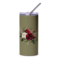 Floral Tumbler, Rose Bouquet Tumbler, Elegant Tumbler, Botanical Tumbler, Gift for Her, Flower Tumbler, Floral Gift Idea, Cute Tumbler - Tawshia
