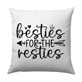 Besties For The Resties Pillow, Best Friends Gift Idea, Cute Friendship Pillow, BFF Home Decor, Gift For Best Friend Pillow - Tawshia