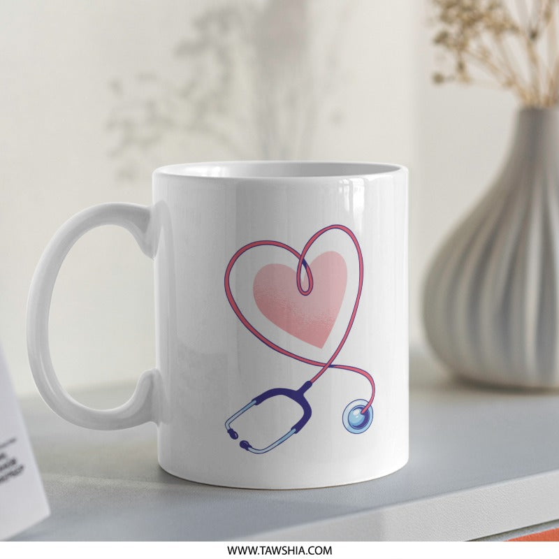 Heart Stethoscope Design Heartfelt Medical Mug product
