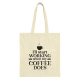 Funny Coffee Tote Bag, Coffee Lover Gift, Work Motivation Tote, Sarcastic Tote, Coffee Addict Bag, Novelty Tote Bag, Gift for Her - Tawshia
