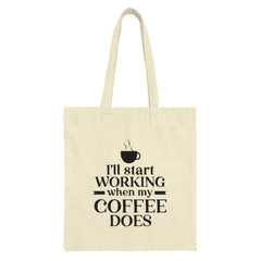 Funny Coffee Tote Bag, Coffee Lover Gift, Work Motivation Tote, Sarcastic Tote, Coffee Addict Bag, Novelty Tote Bag, Gift for Her - Tawshia