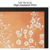 Floral Wall Art, Botanical Print, Orange and White Flowers, Modern Home Decor, Framed Wall Art - Tawshia