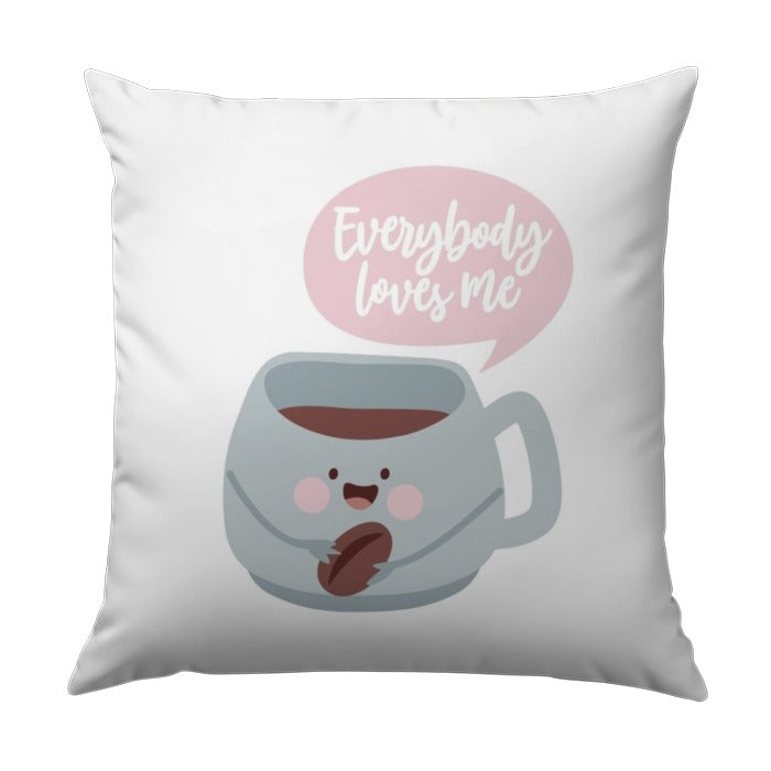 Cute Coffee Pillow, Everybody Loves Me, Kawaii Pillow, Coffee Bean Pillow, Adorable Home Decor, Decorative Pillows, Funny Pillows - Tawshia