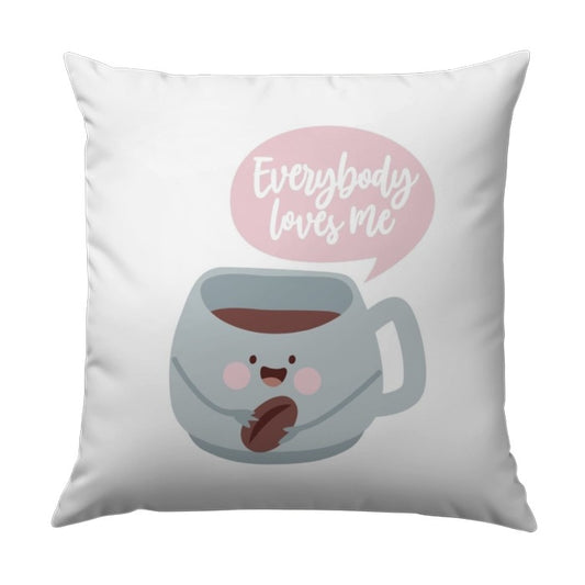 Cute Coffee Pillow, Everybody Loves Me, Kawaii Pillow, Coffee Bean Pillow, Adorable Home Decor, Decorative Pillows, Funny Pillows - Tawshia