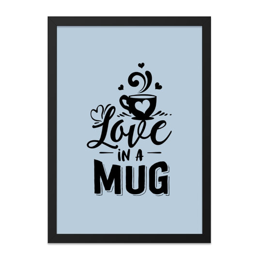 Love in a Mug Wall Art, Cute Coffee Print, Kitchen Decor, Coffee Lover Gift, Modern Home Decor Wall Art - Tawshia
