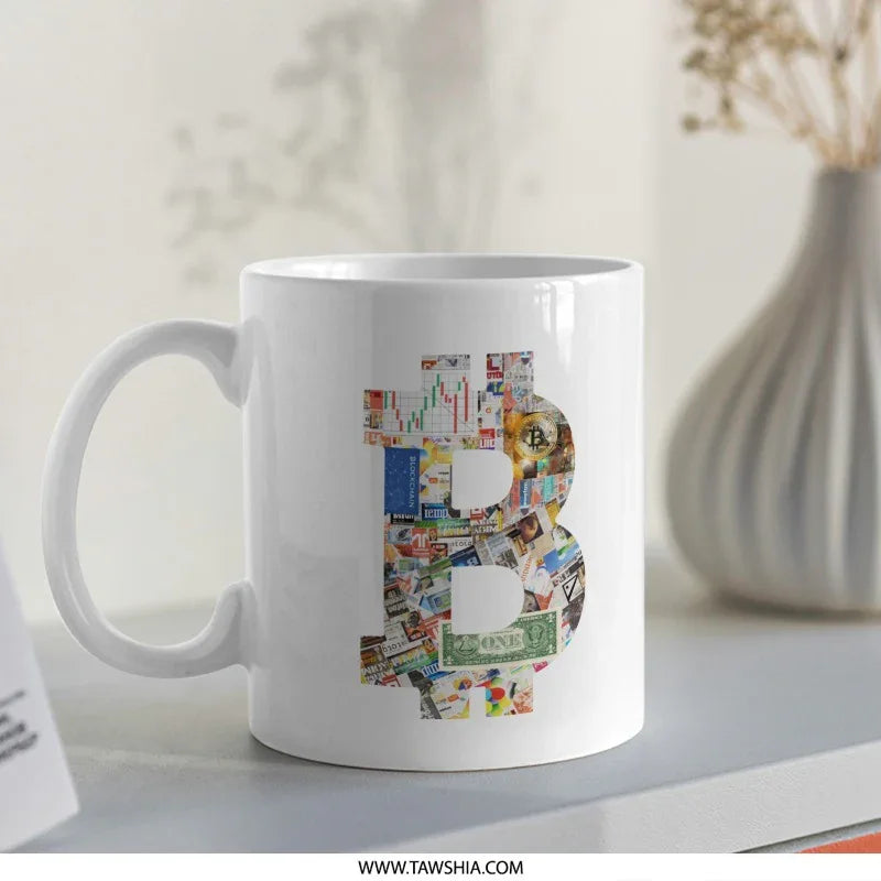 Bitcoin Symbol Artistic Design Coffee Mug product type