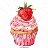 Strawberry Cupcake Pinback Button, Sweet Treat Button, Dessert Pin, Foodie Gift, Cute Pin, Birthday Favor, Party Decor, Baker Gift - Tawshia