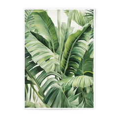 Tropical Leaves Photographic Print, Banana Leaf Wall Decor, Green Botanical Art Print, Jungle Palm Leaf Art, Tropical Home Decor - Tawshia