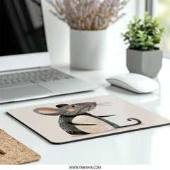 Dapper Mouse Mouse Pad, Cute Rodent Art Desk Decor, Office Accessories, Trendy Computer Mat, Gift Idea - Tawshia