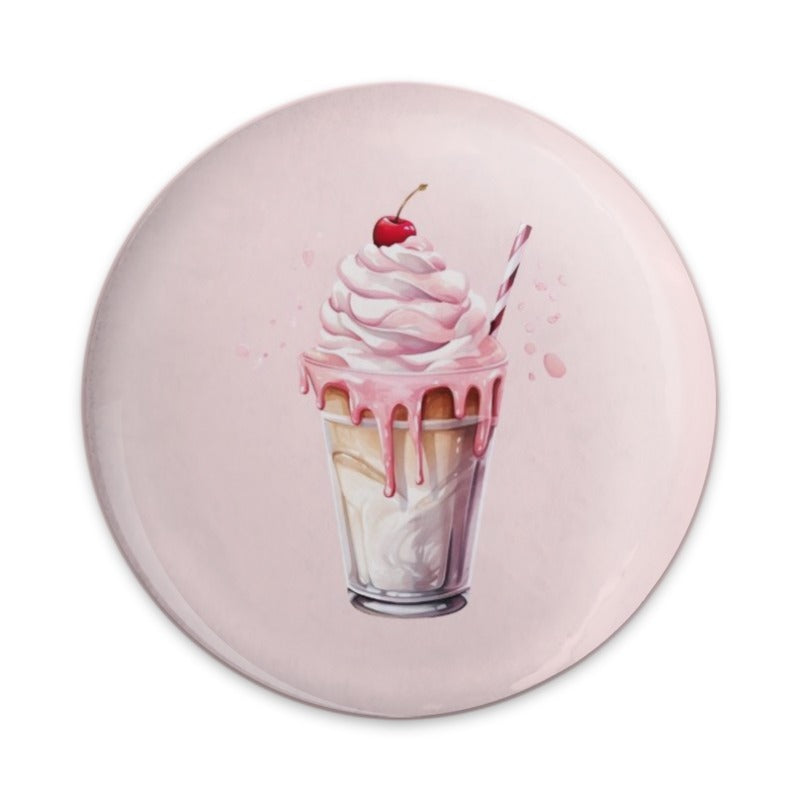 Pink Milkshake Pinback Button, Cute Drink Badge, Sweet Treat Pin, Kawaii Food, Dessert Lover Accessory, Trendy Aesthetic, Fun Novelty Gift - Tawshia
