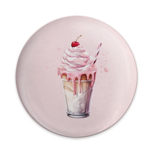 Pink Milkshake Pinback Button, Cute Drink Badge, Sweet Treat Pin, Kawaii Food, Dessert Lover Accessory, Trendy Aesthetic, Fun Novelty Gift - Tawshia