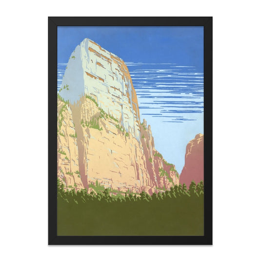 Zion National Park Wall Art, Vintage Travel Poster Print, Landscape Art Print, Nature Wall Decor, Southwest Decor (135 characters) - Tawshia