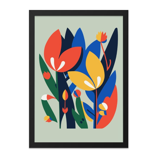 Modern Floral Wall Art, Abstract Flowers Print, Colorful Botanical Art, Contemporary Home Decor, Vibrant Plant Wall Decor - Tawshia