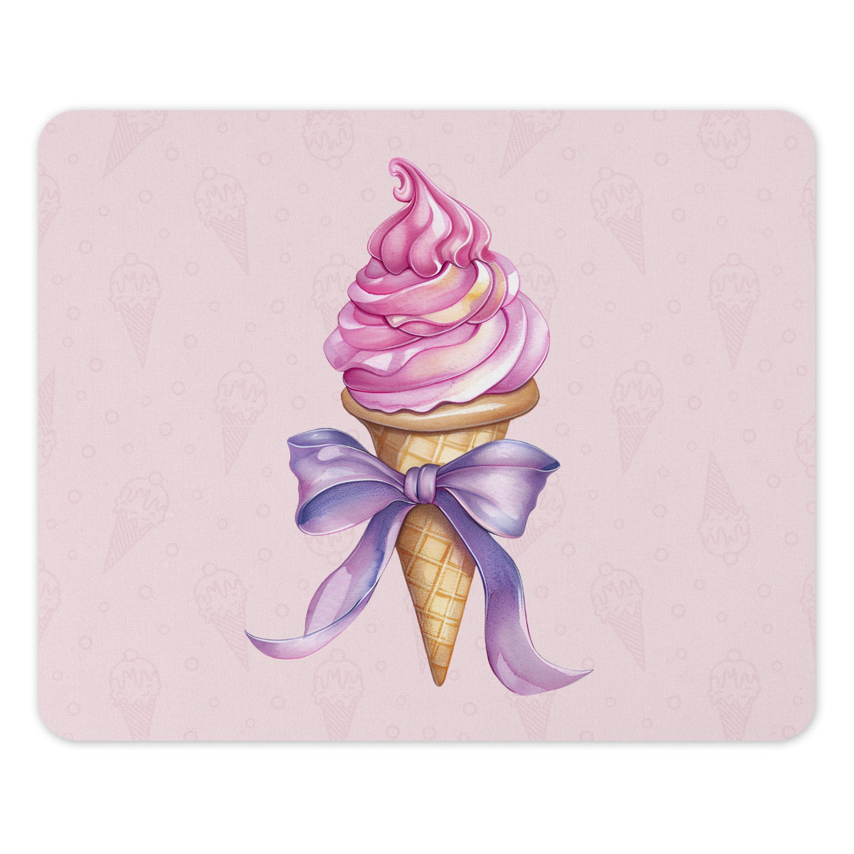 Whimsical Ice Cream Cone Decorative Mouse Pad product