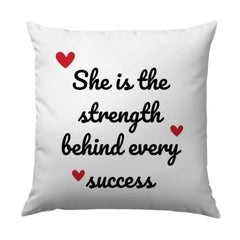 Strength Behind Success Pillow, Motivational Pillow, Gift for Her, Inspirational Home Decor, Support System Accent Pillow - Tawshia