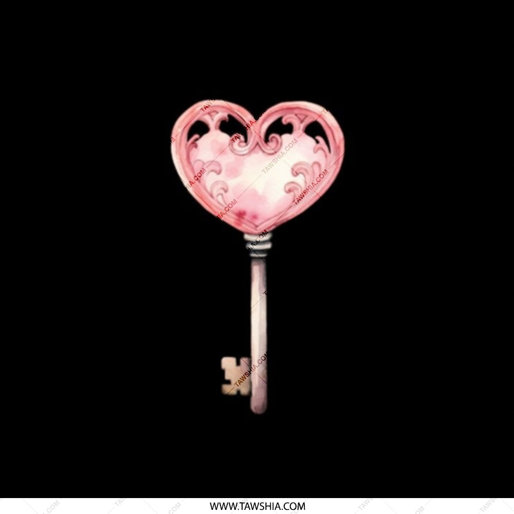 Heart Key Pocket Mirror, Pink Key Art Mirror, Cute Purse Mirror, Stylish Compact Mirror, Elegant Gift for Her, Pocket Mirrors - Tawshia