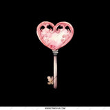 Heart Key Pocket Mirror, Pink Key Art Mirror, Cute Purse Mirror, Stylish Compact Mirror, Elegant Gift for Her, Pocket Mirrors - Tawshia