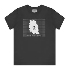 Saudi National Day Map Print Black T-shirt  product type