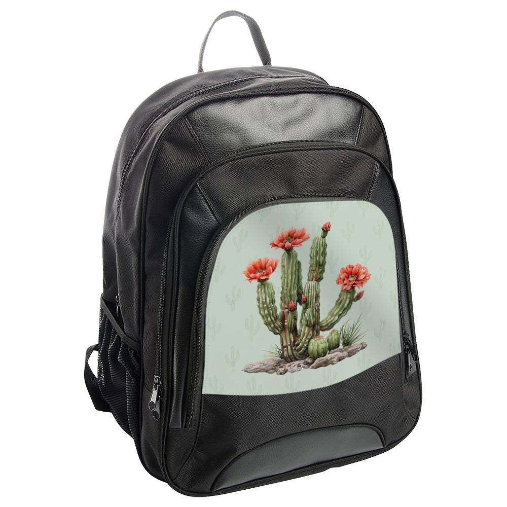 Flowering Cactus Backpack, Botanical Backpack, Southwest Backpack, Desert Plant Art Backpack, Trendy Floral Backpack - Tawshia