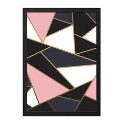 Geometric Wall Art, Abstract Triangle Decor, Modern Home Art Print, Pink Black White Art, Contemporary Wall Hanging, Stylish Home Decor - Tawshia