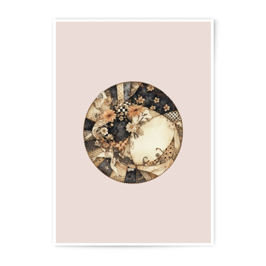 Floral Collage Photographic Prints, Unique Wall Art, Circle Art Prints, Home Decor, Botanical Art, Modern Art Prints, Decorative Prints - Tawshia