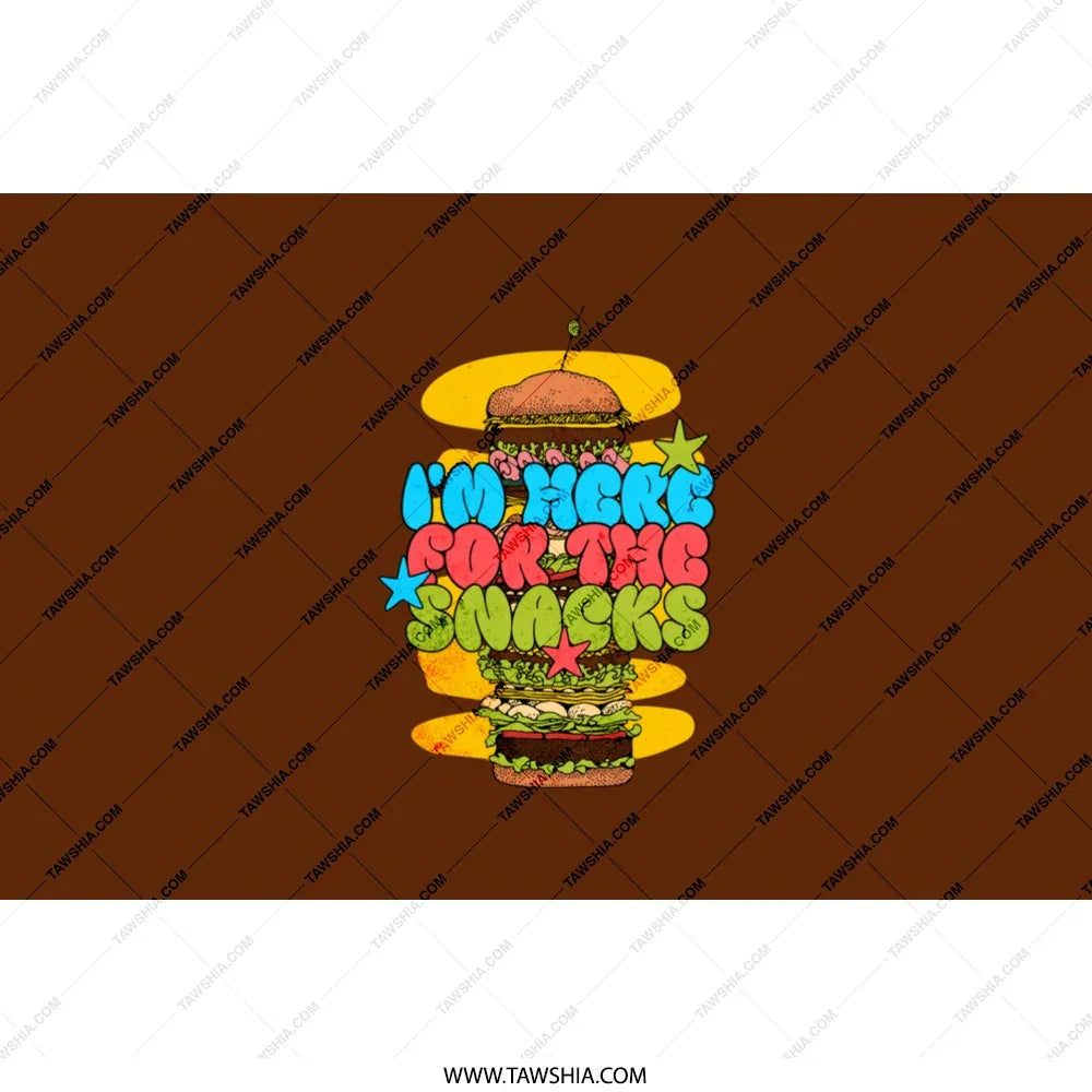 I'm Here For The Snacks Burger Print product