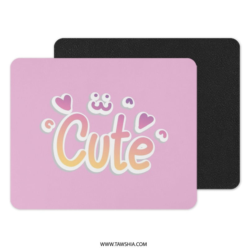Cute Mouse Pad, Pastel Pink, Kawaii Decor, Girly Gaming, Home Office, Desk Accessories, Heart Accents, Cute Gift Idea, Unique Mousepads - Tawshia