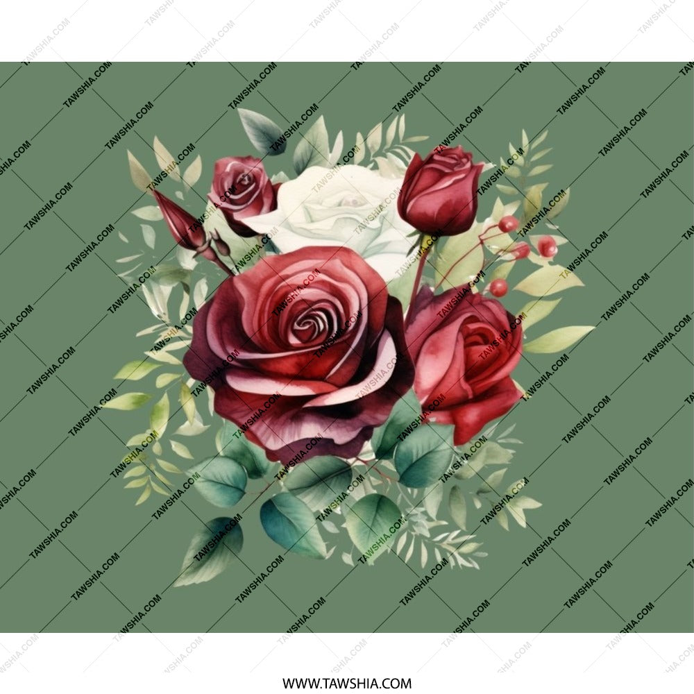 Rose Bouquet Mouse Pad, Floral Mousepad, Botanical Office Decor, Elegant Mouse Mat, Red Roses Desk Accessories, Gift For Her - Tawshia