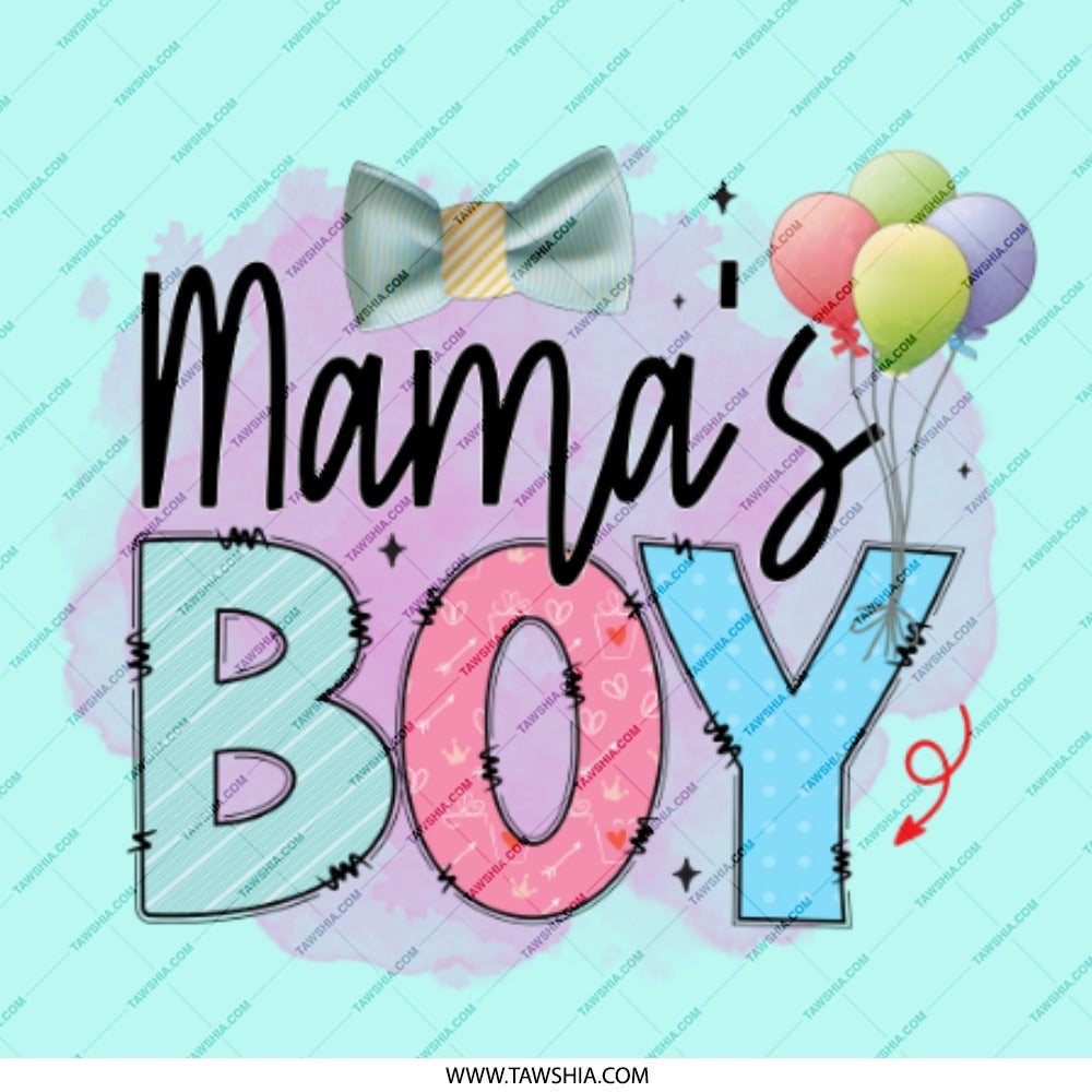 Mama's Boy Pinback, Cute Bow, Balloons Pin, Baby Shower Favor, New Mom Gift, Trendy Pinback Button, Unique Pinback, Stylish Pinback - Tawshia