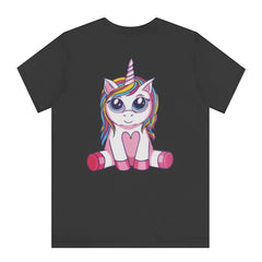 Adorable Unicorn with Rainbow Hair on T-shirt product