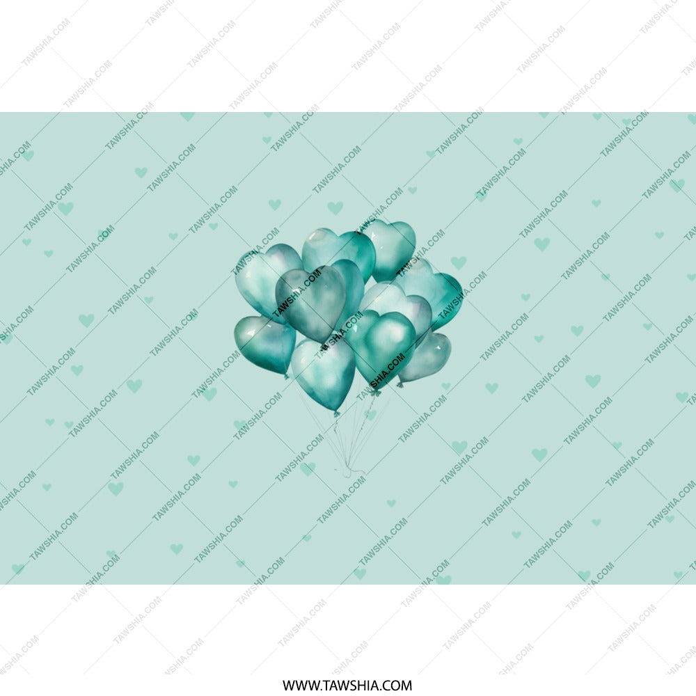 Heart Balloons Tumbler, Aqua Tumbler, Cute Tumbler, Balloons Gift, Gift for Her, Gift for Mom, Birthday Gift, Party Tumbler (134) - Tawshia