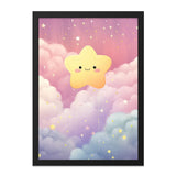 Cute Star Wall Art, Nursery Decor, Kids Room Art, Baby Shower Gift, Dreamy Clouds, Celestial Art, Kawaii Decor - Tawshia