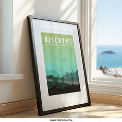 Biscayne National Park Wall Art, Minimalist Travel Poster, Florida Decor, Sea Turtle Print, Coastal Home Decor, Adventure Wall Art - Tawshia