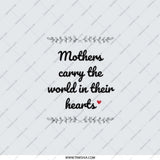 Mothers Day Gift Pocket Mirror, Mom Carry World in Heart, Travel Mirror, Makeup Mirror, Gift for Her, Mothers Day, Birthday Gift - Tawshia